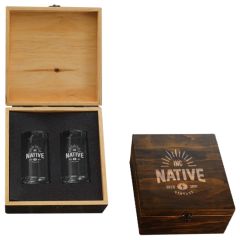 Manhattan Etched 2-Piece Beer Can Glass Boxed Set