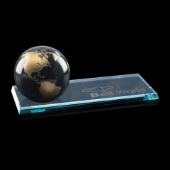 Marble Globe On Starfire Base - Black