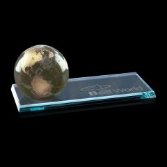 Marble Globe On Starfire Base - Green
