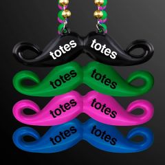 Mardi Gras Beads With Hipster Mustache Pendant
