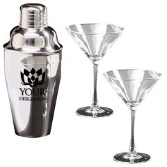 Martini Shaker Set W/ 2 Glasses