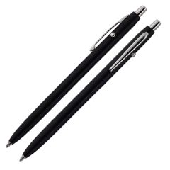 Matte Black Shuttle Fisher Space Pen With Chrome Accents