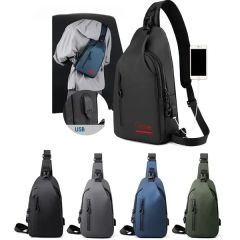 Men's Crossbody Backpack With USB Charging