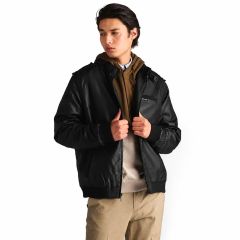 Men's Faux Leather Iconic Racer Jacket by Members Only