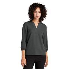 Mercer+mettle Women's Stretch Crepe 3/4-Sleeve Blouse