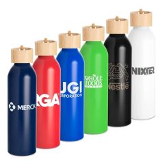 Meriden Sustainable Aluminum Bottle With Bamboo Lid &cotton
