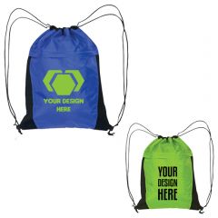 Mesh Accent Drawstring Backpacks