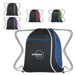 Mesh-Accented Drawstring Knapsack