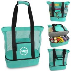 Mesh Beach Bag Picnic Tote Foldable Shopping Handbag