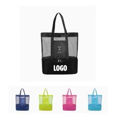 Mesh Beach Bag W/Zipper Pocket