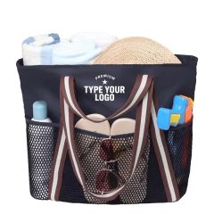 Mesh Beach Tote Bags With Zipper Pocket