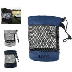 Mesh Golf Ball Storage Pouch With Drawstring Lock