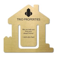 Metal House Bookmark - Brass