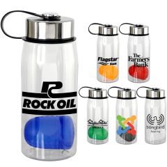 Metal Lanyard Lid 25 Oz Recycled Bottle With Floating Infus