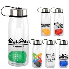 Metal Lanyard Lid 32 Oz Bottle With Floating Infuser