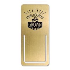 Metal Small Rectangle Bookmark - Brass