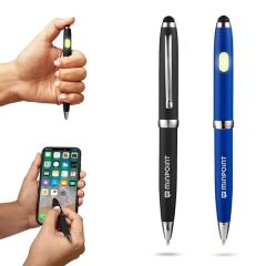 Metallic Cob Ballpoint Pen W/ Stylus