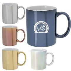 Metallic Colored 12 Oz Ceramic Mugs