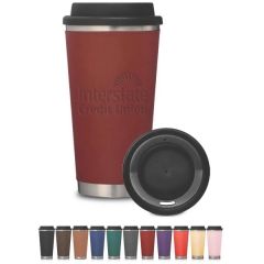 Metro Stainless Tumbler With Leatherette Sleeve