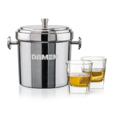 Milano Ice Bucket & Sterling On-The-Rocks Set