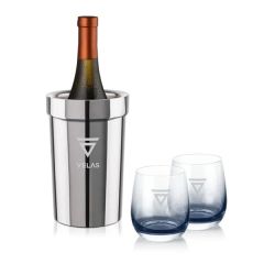 Milano Wine Cooler & Soudan Smoke Stemless Wine