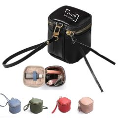 Mini Cylindrical Leather Pouch