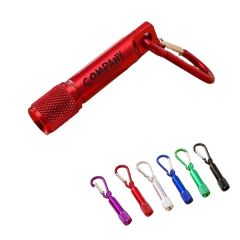 Mini Flashlight With Carabiner Portable Aluminum Torch