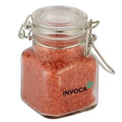 Mini Glass Jar With Hinged Lid - Red Salt