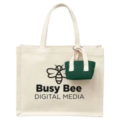 Mini Recycled Cotton Tote Bag With Charm