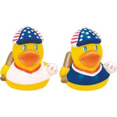 Mini Rubber Patriotic Baseball Duck