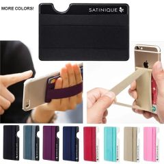 Mobile Phone Elastic Grip With Wallet - 2 In 1