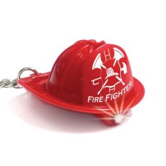 Molded Key Ring LED Light Fireman Hat by Bentcil