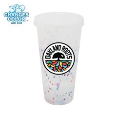Mood 26 Oz Rainbow Confetti Tumbler With Lid, Full Color