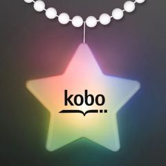 Multicolor LED Glow Star Clip-On Light Badge With White Bead