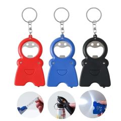 Multifunctional Bottle Opener Keychain With Tape Measure & L
