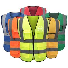 Multiple Pockets Safety Vest With Reflective Strips