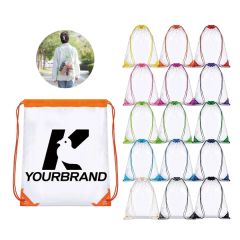 Muticolor Durable PVC Adjustable Clear Drawstring Bagpack