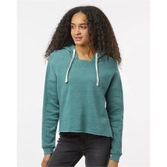 Mv Sport Women's Angel Fleece Crop Hooded Sweatshirt