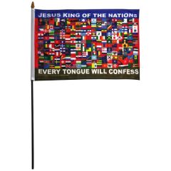 Nations 12 Inch X 18 Inch Stick Flag