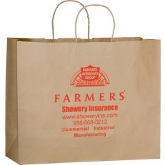 Natural Kraft Paper Shopper Bag - Flexo Ink