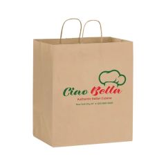 Natural Kraft Twisted Paper Handle Shopper - Digital