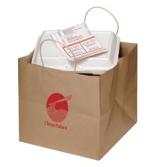 Natural Kraft Twisted Paper Handle Take Out Bag - Flexo