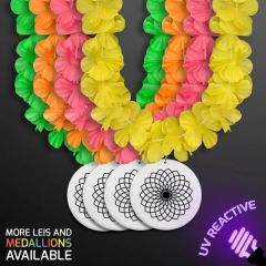 Neon Assorted Hawaiian Leis With Medallion Non-Light Up