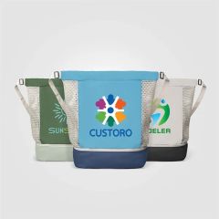 Neri Recycled Mesh Drawstring Bag - 34L - Silkscreen