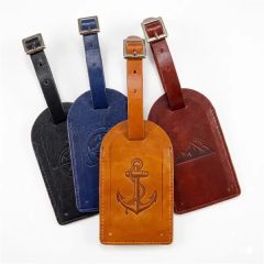 New Age Azure Italian PU Leather Luggage Tag