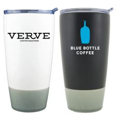 Newport 12 Oz Two-Toned Ceramic Tumbler With Lid