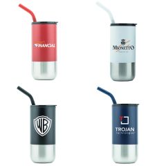 Newport 16 Oz Double Walled SS/PP Tumbler With Straw