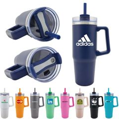 Newport 30 Oz Double Wall SS Tumbler With Handle and Straw