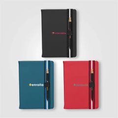Newport rPET Chevron Refillable Journal Pen Set - A5
