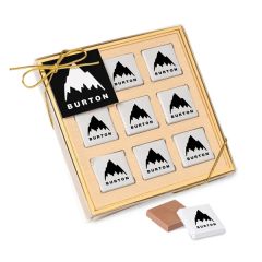 Nine Piece Chocolate Foiled Square Gift Box